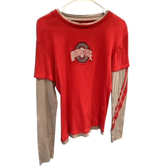 Vtg Nike Womens Long Sleeve Shirt Size M Big Red Ohio State Y2K Buckeyes College - Picture 1 of 10